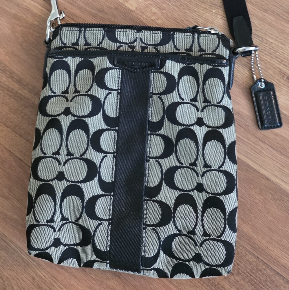 Coach Black and Tan Crossbody Bag